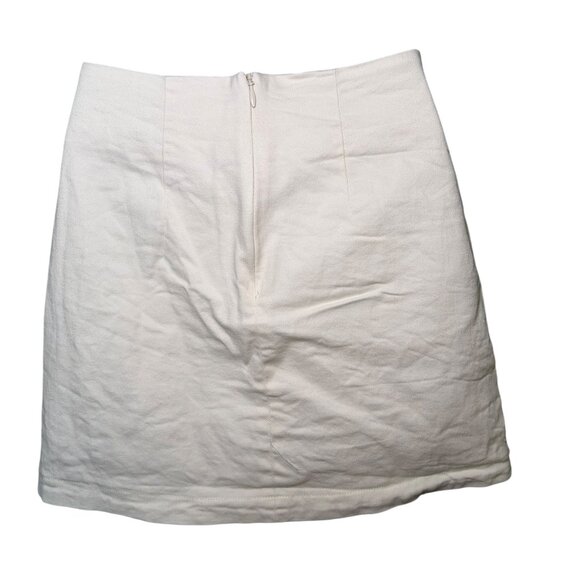 ASTR The Label White Mini Skirt XS | Cotton Blend | Two Front Slits - Picture 2 of 6
